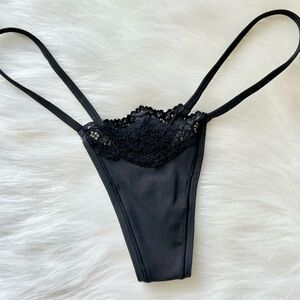 SKIMS Black Lace Trim Panties